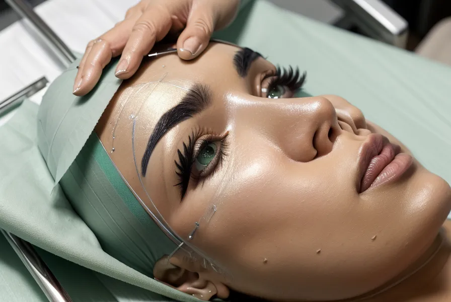 Protección cutánea en laminado de cejas: capa delgada de barrera aplicada con pincel plano alrededor del arco
