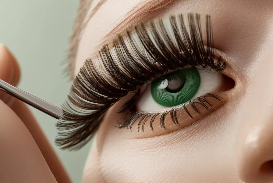 Detalle macro de ojo con lifting de pestañas mostrando separación natural y nitidez para fotografía de belleza