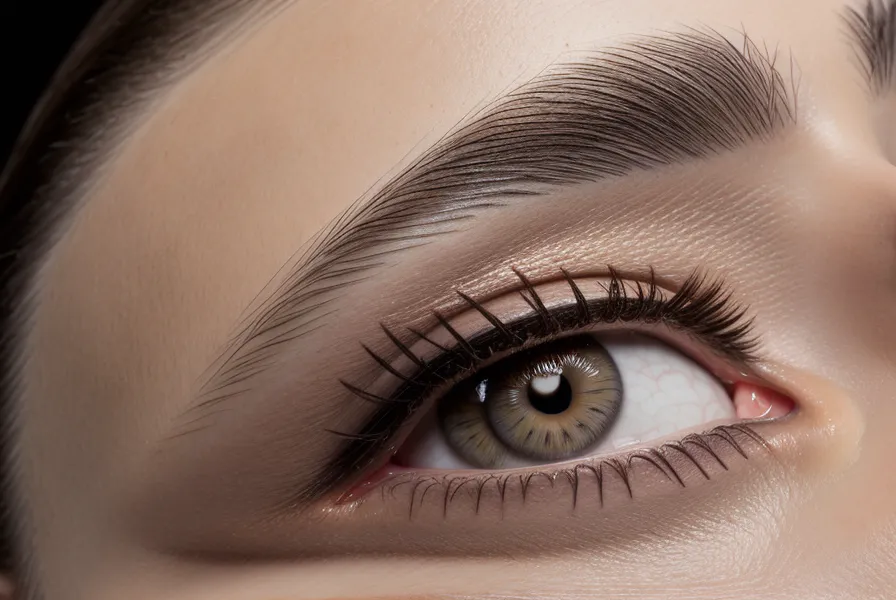 Resultado de laminado de cejas natural en vello fino y escaso, técnica de lifting en Guayaquil