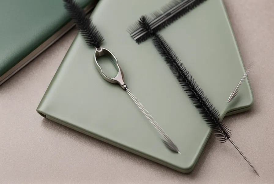 Lociones para lifting de pestañas y microbrush sobre una bandeja, parte de la técnica de belleza en cabina.